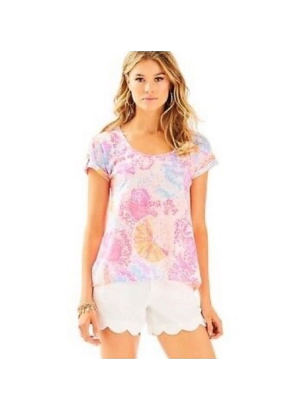 Lilly‎ Pulitzer Inara Bohemian Starfish Shell Linen Top